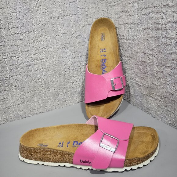 Betula Birkenstock Catalina Unisex Size US L10 M8 Pink Birko-Flor Slide Sandal - Picture 2 of 13